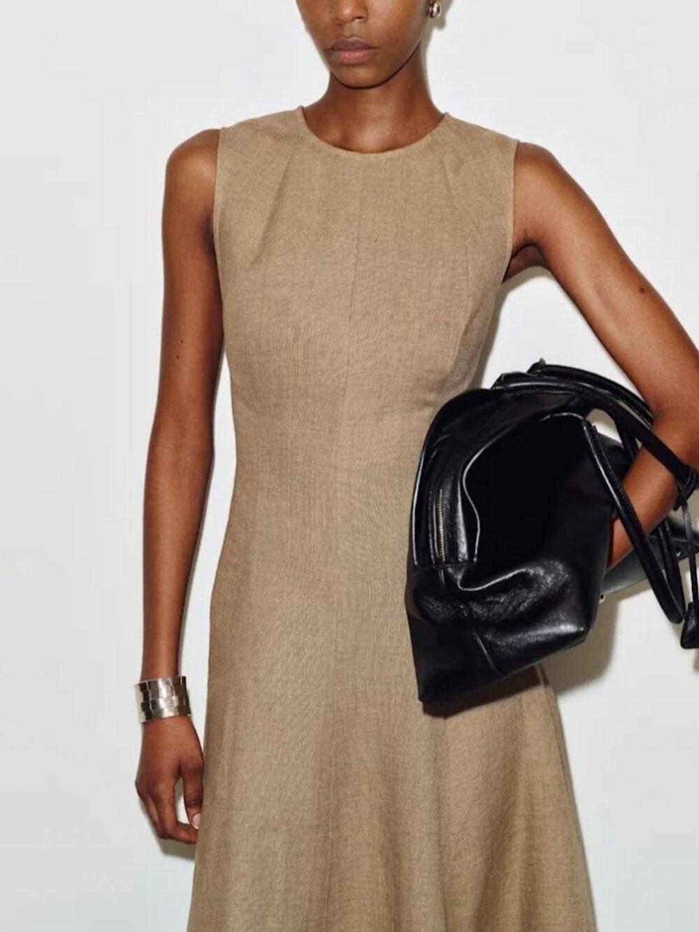 NEW Reformation Cecilia Linen Sleeveless Maxi Dress Dark Oatmeal Tan | US 2 UK 6 - Picture 2 of 12